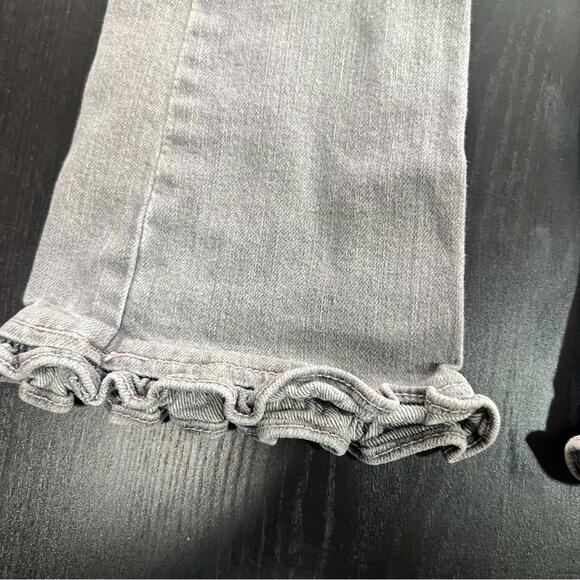 Place Gray Flared Denim Jeans with Frayed Hem - Picture 3 of 9